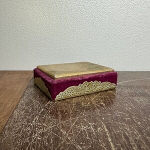 Vintage‎ Cellinicraft gold burgundy velvet jewelry gift box
